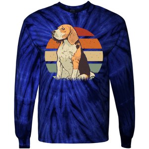 Beagle Retro Sunset Tie-Dye Long Sleeve Shirt