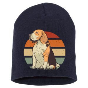 Beagle Retro Sunset Short Acrylic Beanie