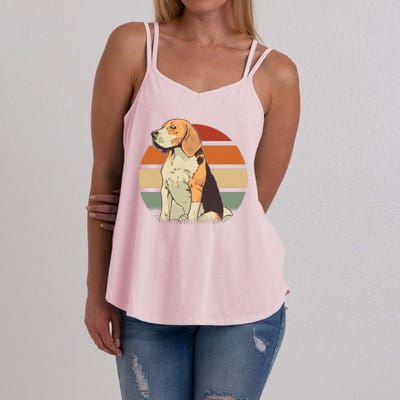 Beagle Retro Sunset Women's Strappy Tank