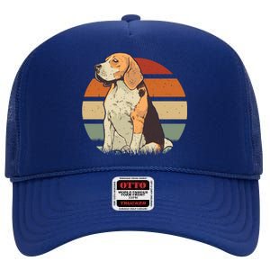 Beagle Retro Sunset High Crown Mesh Back Trucker Hat