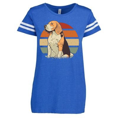 Beagle Retro Sunset Enza Ladies Jersey Football T-Shirt