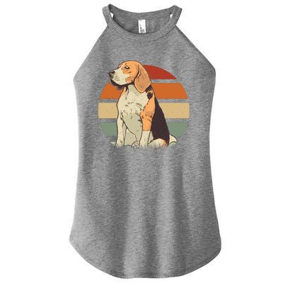 Beagle Retro Sunset Women’s Perfect Tri Rocker Tank