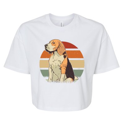 Beagle Retro Sunset Bella+Canvas Jersey Crop Tee