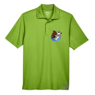 Bear Attacking Shark Men's Origin Performance Piqué Polo