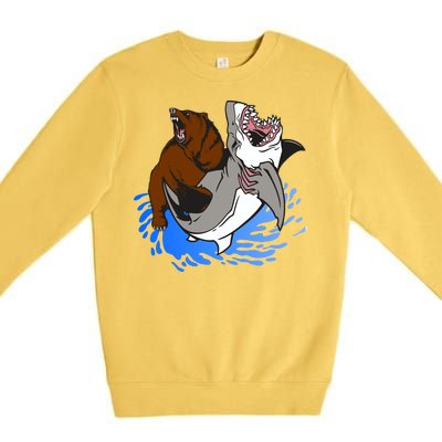 Bear Attacking Shark Premium Crewneck Sweatshirt