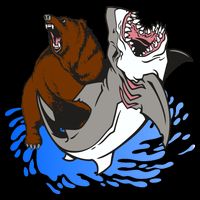 Bear Attacking Shark Backpack