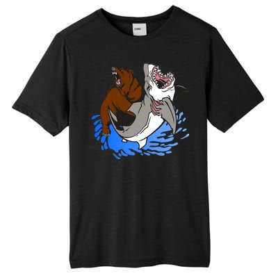 Bear Attacking Shark Tall Fusion ChromaSoft Performance T-Shirt