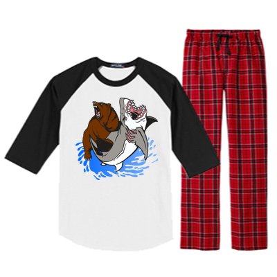 Bear Attacking Shark Raglan Sleeve Pajama Set