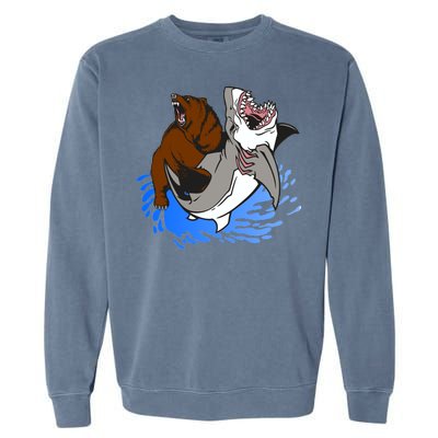 Bear Attacking Shark Garment-Dyed Sweatshirt