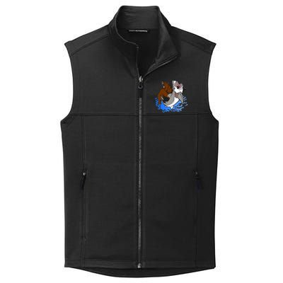 Bear Attacking Shark Collective Smooth Fleece Vest