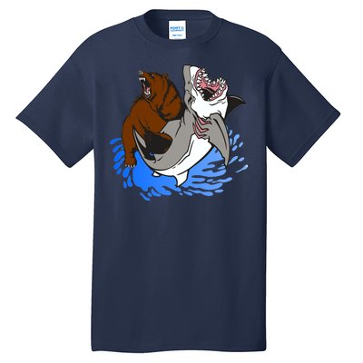 Bear Attacking Shark Tall T-Shirt