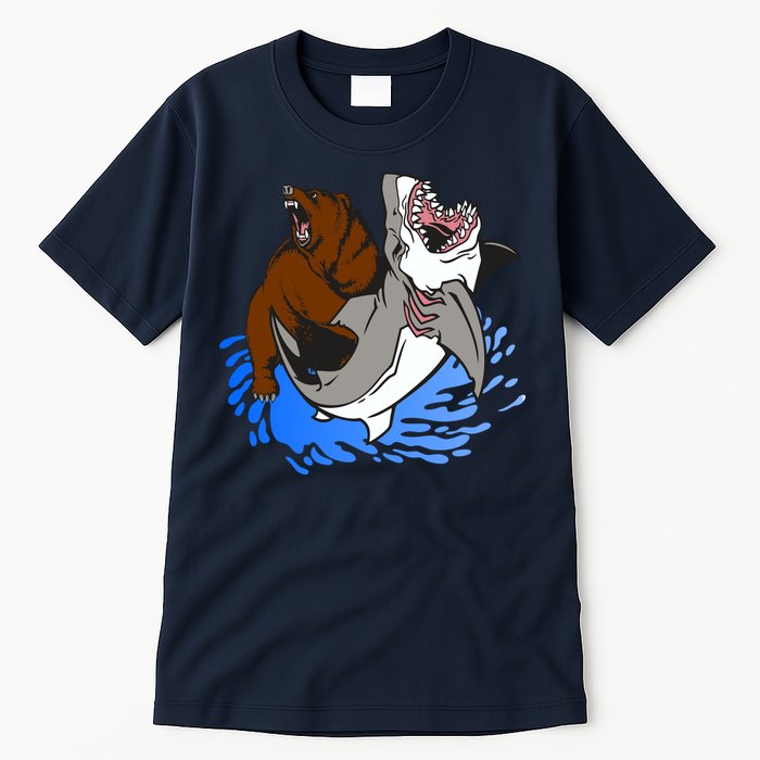 Bear Attacking Shark Tall T-Shirt