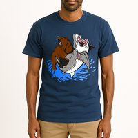 Bear Attacking Shark Tall T-Shirt