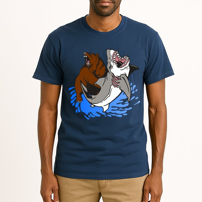 Bear Attacking Shark Tall T-Shirt