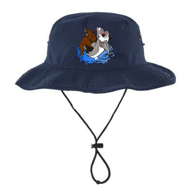 Bear Attacking Shark Bucket Hat