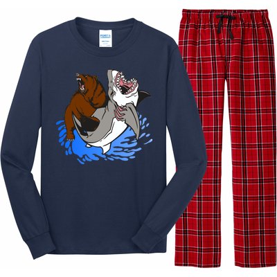 Bear Attacking Shark Long Sleeve Pajama Set