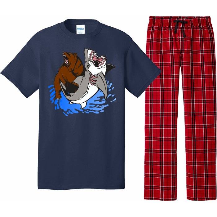 Bear Attacking Shark Pajama Set