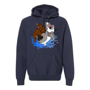 Bear Attacking Shark Premium Hoodie