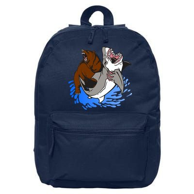 Bear Attacking Shark 16 in Basic Backpack