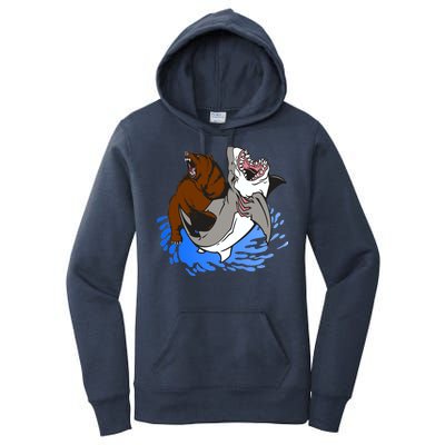 Bear Attacking Shark Women's Pullover Hoodie