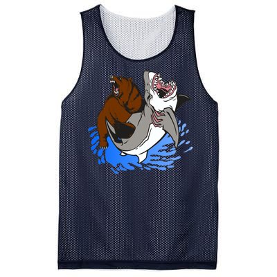 Bear Attacking Shark Mesh Reversible Basketball Jersey Tank