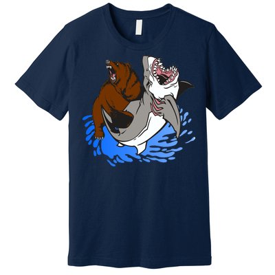 Bear Attacking Shark Premium T-Shirt