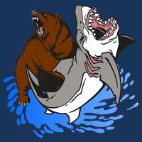 Bear Attacking Shark Baby Bodysuit