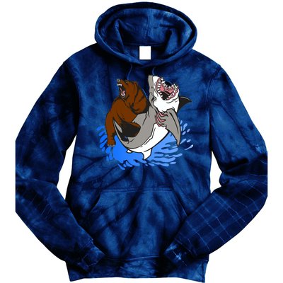 Bear Attacking Shark Tie Dye Hoodie