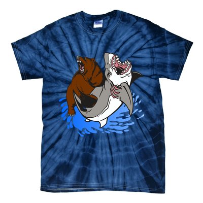 Bear Attacking Shark Tie-Dye T-Shirt