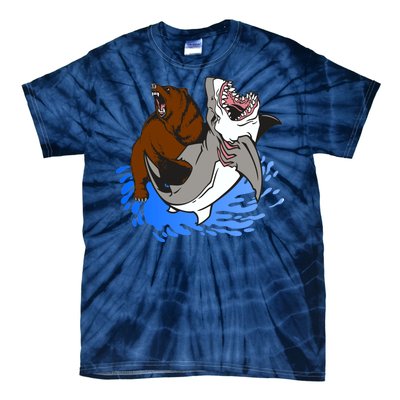 Bear Attacking Shark Tie-Dye T-Shirt