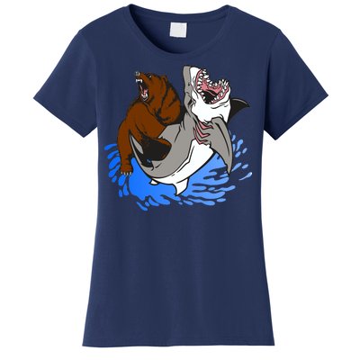 Bear Attacking Shark Women's T-Shirt