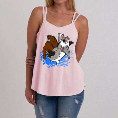 Bear Attacking Shark Women's Strappy Tank