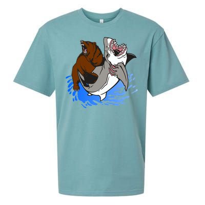 Bear Attacking Shark Sueded Cloud Jersey T-Shirt