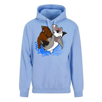 Bear Attacking Shark Unisex Surf Hoodie