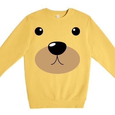 Bear Costume Face Premium Crewneck Sweatshirt