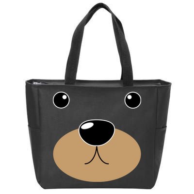 Bear Costume Face Zip Tote Bag