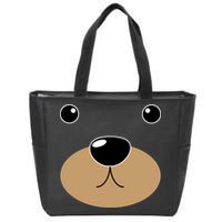 Bear Costume Face Zip Tote Bag