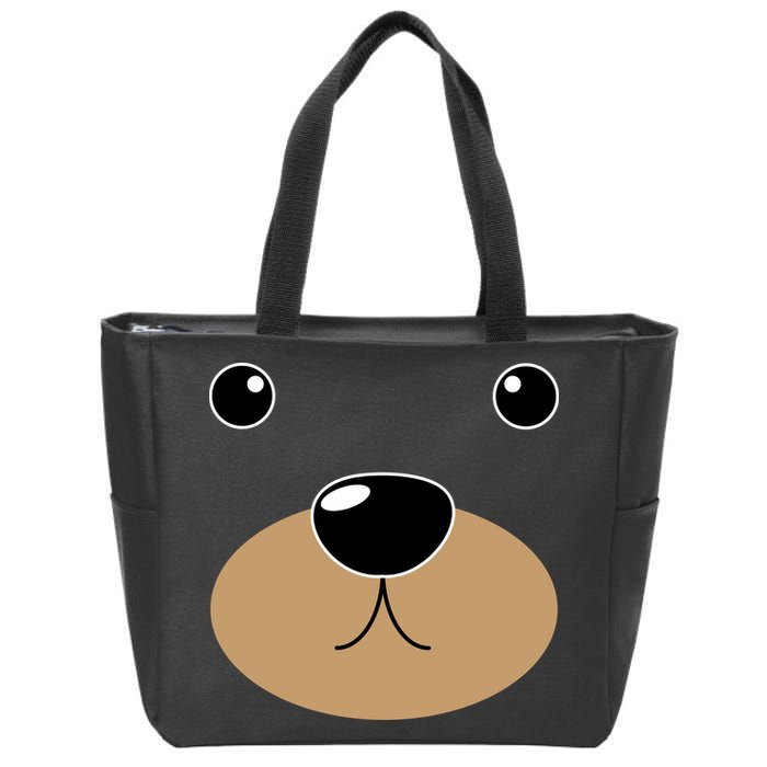 Bear Costume Face Zip Tote Bag