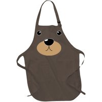 Bear Costume Face Full-Length Apron With Pockets