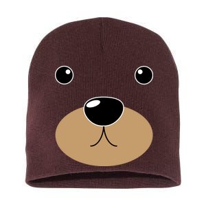 Bear Costume Face Short Acrylic Beanie