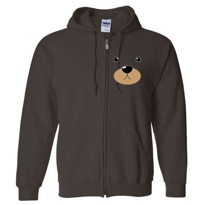 Bear Costume Face Full Zip Hoodie