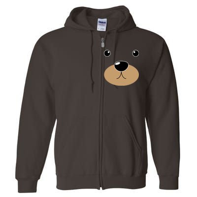 Bear Costume Face Full Zip Hoodie