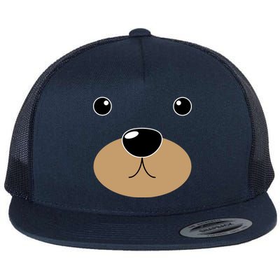 Bear Costume Face Flat Bill Trucker Hat