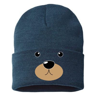 Bear Costume Face Sustainable Knit Beanie