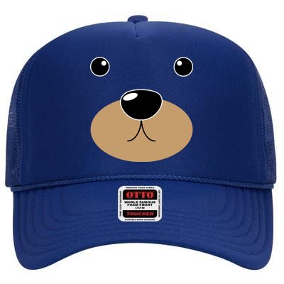 Bear Costume Face High Crown Mesh Back Trucker Hat