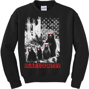 Bear Country - United States Flag Pride Kids Sweatshirt