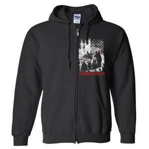 Bear Country - United States Flag Pride Full Zip Hoodie