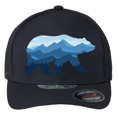 Bear Double Exposure Surreal Wildlife Flexfit Unipanel Trucker Cap