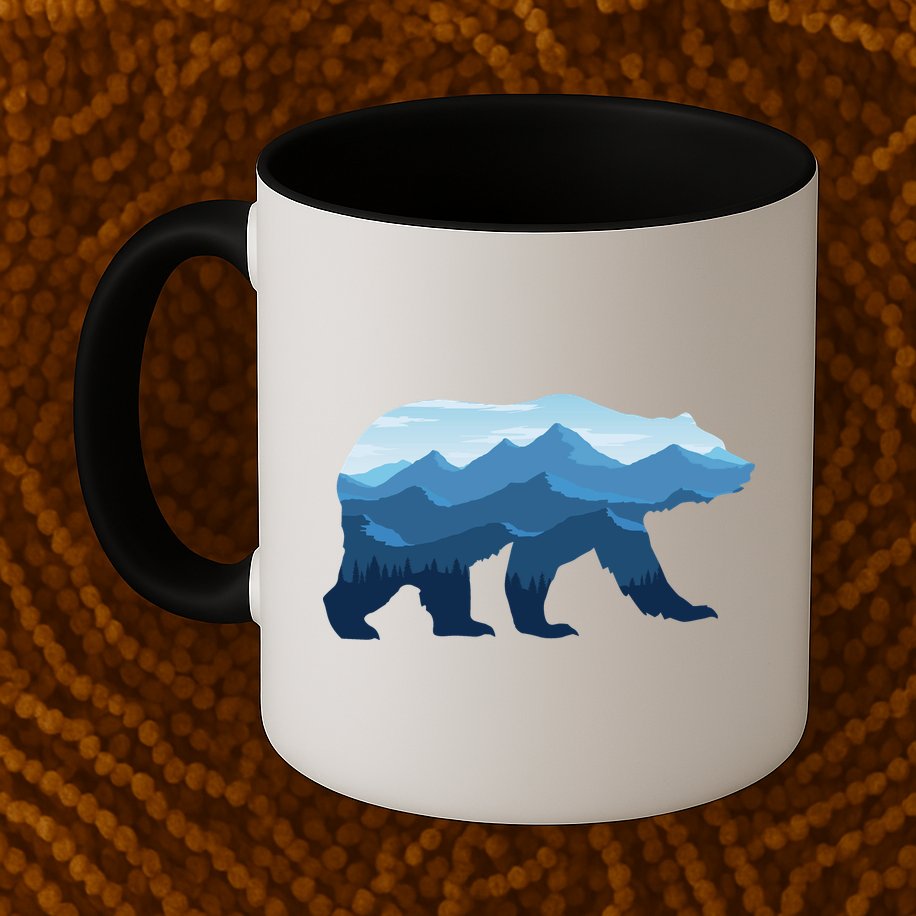 Bear Double Exposure Surreal Wildlife Mug