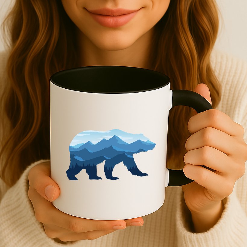 Bear Double Exposure Surreal Wildlife Mug